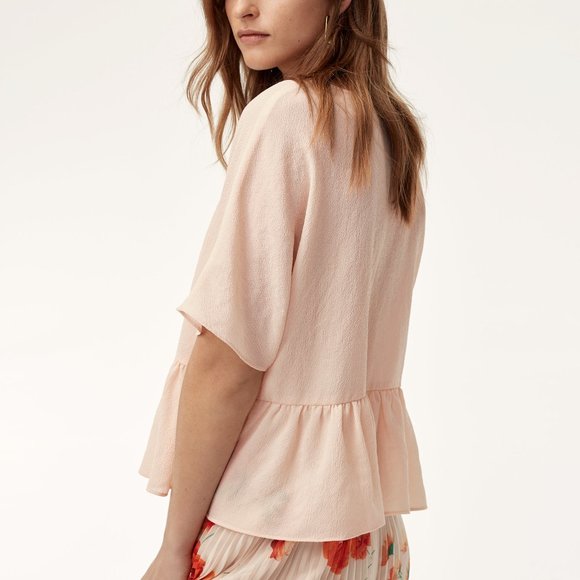 Aritzia Tops - Aritzia Wilfred Macee Peplum Blouse Top Pink  XXS